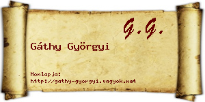 Gáthy Györgyi névjegykártya